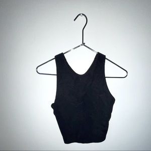 Black Crop Racerback Workout Top